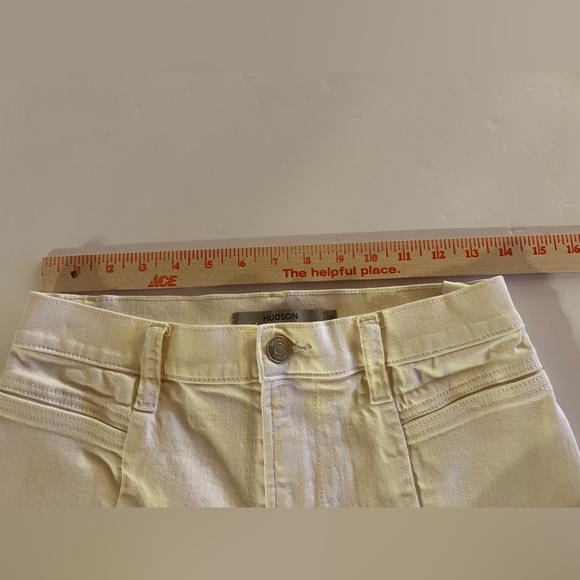 Hudson cream carpenter "Fashion Pant" denim sz 27 cargo pockets stretch mid rise - Picture 8 of 10